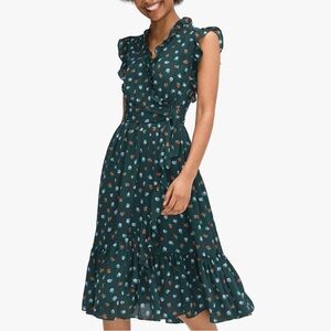 Kate Spade Green Dress with berry print Size 6